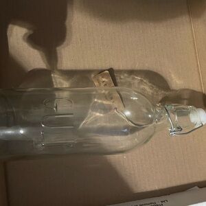 Clear Glass Bottle with Swing Top GULP Rae Dunn ❤️ NWT